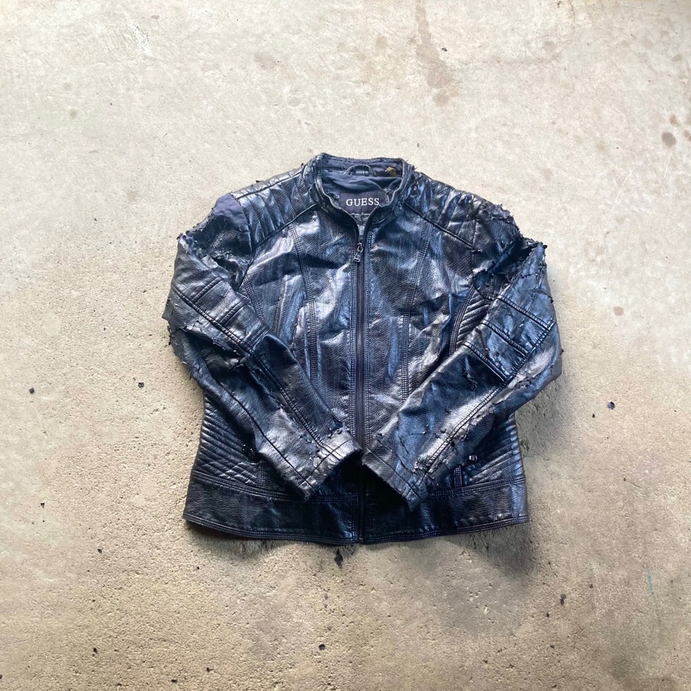 guess faux leather jacket